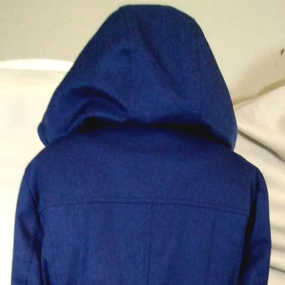 Kristen Blake Winter Jacket Blue Hooded, ZipUp Snaps, Pockets, Insulated Lined,M - Picture 15 of 16